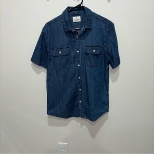 Casual Blue Jean Button-Down Shirt for Men